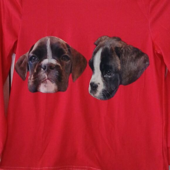 Red dog face print long sleeve top Sz 6-7yrs NWOT - Picture 2 of 4